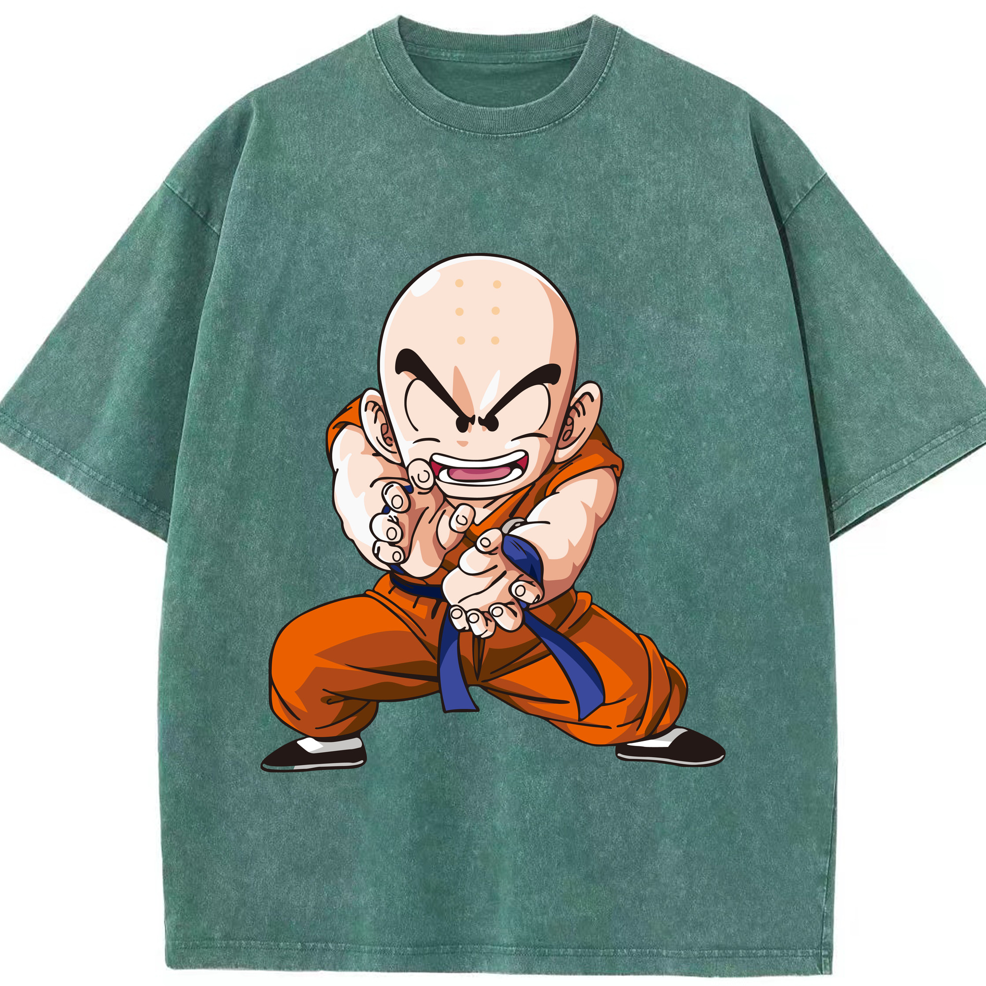 （画像用） ドラゴンボール クリリン DRAGON BALL krillin 綿100% ヴィンテージ風 半袖Tシャツ（フロントプリント）